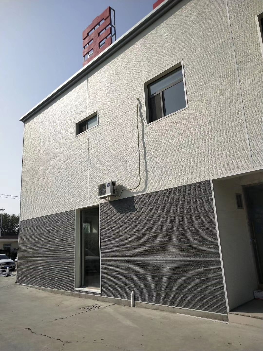 天津宝坻某机动车检测中心外墙项目-金属雕花板-爱吉姆建材